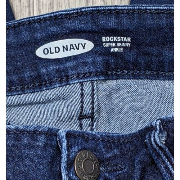 (3/$35) Old Navy Size 2 Pockets Rockstar Super Skinny Ankle Denim Blue Jeans - Picture 4 of 10
